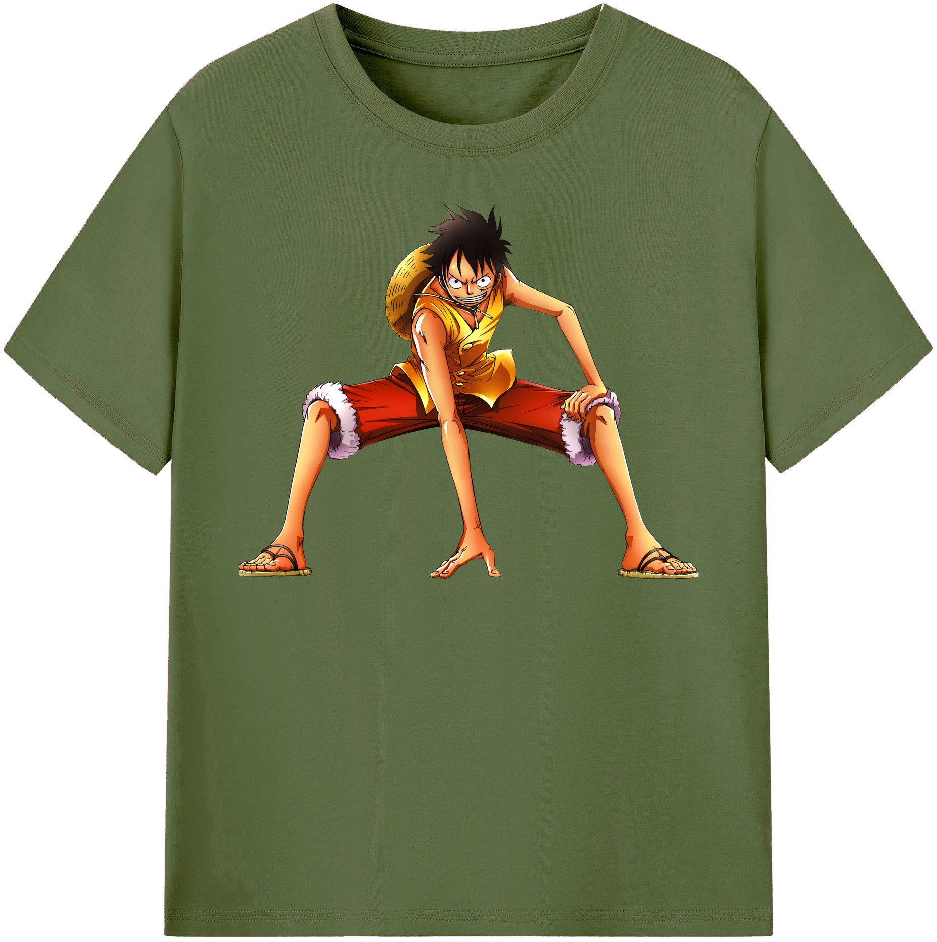ワンピース モンキー・D・ルフィ ONE PIECE Monkey D. Luffy 綿100％半袖Tシャツ（フロントプリント）